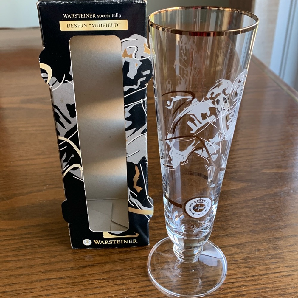 Warsteiner soccer World Cup 2010 collectible midfield beer glass new  in box